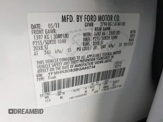2011 Ford Explorer XLT with VIN 1FMHK8D83BGA65734, listed as a IAAI auction lot 42203640 with 184,923 mi miles and . Bid and sale history available at carsss.com. Image 9.