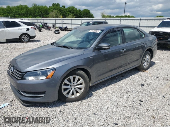 2014 Volkswagen Passat Wolfsburg Edition with VIN 1VWAS7A36EC116192, listed as a Copart auction lot 57643045 with 89,026 mi miles and Salvage title. Bid and sale history available at DreamBid. Image 1.
