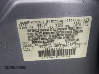 2012 Nissan Sentra 2.0 with VIN 3N1AB6AP8CL780112, listed as a IAAI auction lot 42295145 with 172,925 mi miles and . Bid and sale history available at DreamBid. Image 9.