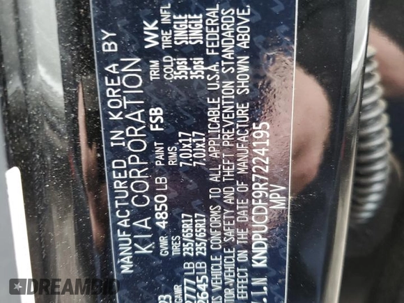 2024 Kia Sportage LX with VIN KNDPUCDF9R7224195, listed as a Copart auction lot 45720805 with Not Provided miles and Salvage Title. Bid and sale history available at DreamBid. Image 13.