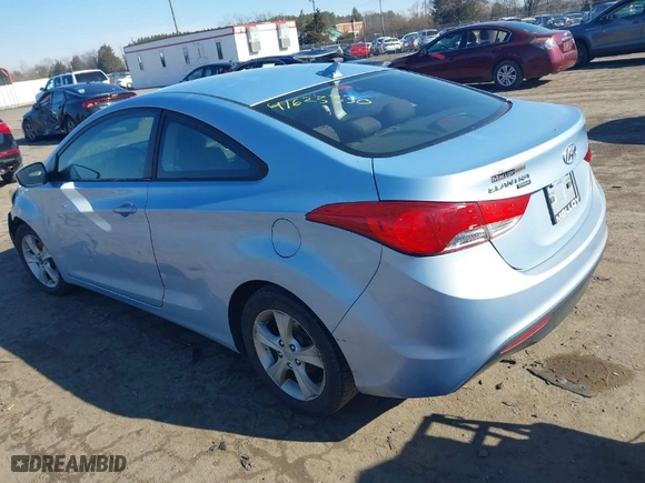 2013 Hyundai Elantra Coupe GS with VIN KMHDH6AEXDU005661, listed as a IAAI auction lot 41623330 with 164,685 mi miles. Bid and sale history available at carsss.com. Image 3.