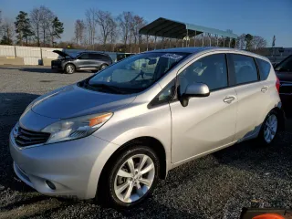 2014 Nissan Note S Plus with VIN 3N1CE2CP4EL420070, listed as a Copart auction lot 49951405 with 95,084 mi miles and Salvage Title. Bid and sale history available at DreamBid. Image 1.