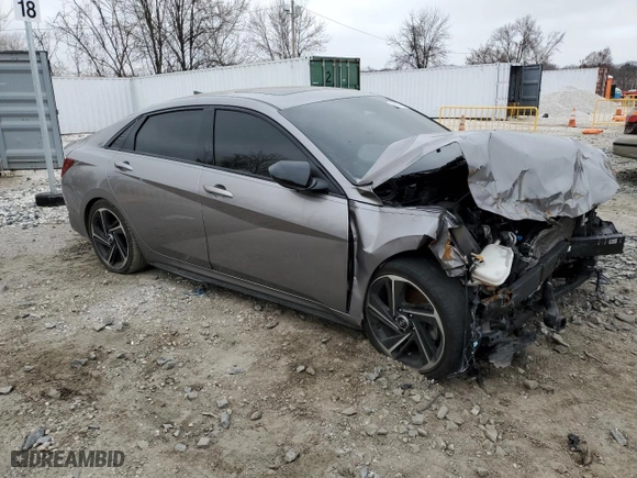 2023 Hyundai Elantra N Line with VIN KMHLR4AF5PU531190, listed as a Copart auction lot 48582195 with 37,949 mi miles and Salvage Title. Bid and sale history available at carsss.com. Image 4.