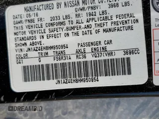 2017 Nissan 370Z z VIN JN1AZ4EH8HM950954, wystawiony jako Copart lot #88715405 z przebiegiem 34 501 mil mil oraz Szkoda całkowita • Salvage title. Historia ofert i sprzedaży dostępna na DreamBid. Obrazek 12.