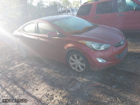 2012 Hyundai Elantra GLS with VIN KMHDH4AE7CU457604, listed as a IAAI auction lot 41993478 with 87,551 mi miles. Bid and sale history available at carsss.com. Image 1.