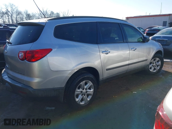 2012 Chevrolet Traverse LS with VIN 1GNKREED3CJ195606, listed as a IAAI auction lot 38613217 with 121,328 mi miles and . Bid and sale history available at DreamBid. Image 4.