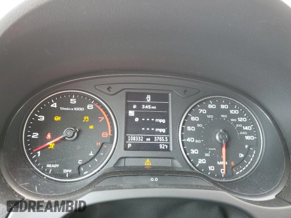 2017 Audi A3 Sedan Premium with VIN WAUAUGFF0H1040546, listed as a Copart auction lot 53949544 with 108,332 mi miles. Bid and sale history available at carsss.com. Image 9.