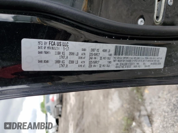 2017 Jeep Compass Latitude z VIN 3C4NJDBB1HT650771, wystawiony jako Copart lot #58190405 z przebiegiem 93 470 mil mil oraz Szkoda całkowita • Salvage title. Historia ofert i sprzedaży dostępna na DreamBid. Obrazek 13.