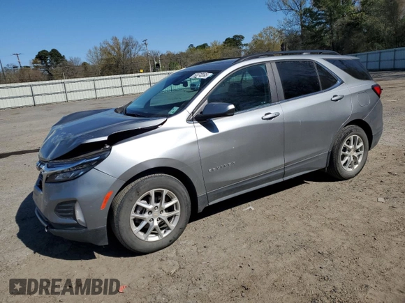 2023 Chevrolet Equinox LT with VIN 3GNAXKEG0PS141159, listed as a Copart auction lot 50070095 with 45,511 mi miles and Salvage Title. Bid and sale history available at carsss.com. Image 1.