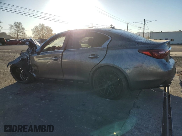 2018 Infiniti Q50 Luxe with VIN JN1EV7AP3JM592129, listed as a Copart auction lot 88797155 with 117,448 mi miles and Salvage title. Bid and sale history available at DreamBid. Image 2.