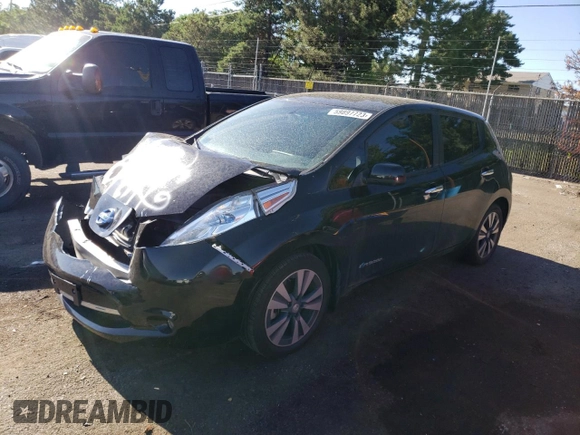 2016 Nissan LEAF S with VIN 1N4BZ0CP5GC302793, listed as a Copart auction lot 59897723 with 36,657 mi miles. Bid and sale history available at carsss.com. Image 1.