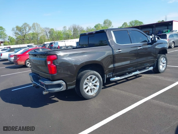 2019 Chevrolet Silverado 1500 LTZ with VIN 1GCPWEED7KZ137344, listed as a IAAI auction lot 42022949 with 55,947 mi miles. Bid and sale history available at carsss.com. Image 4.