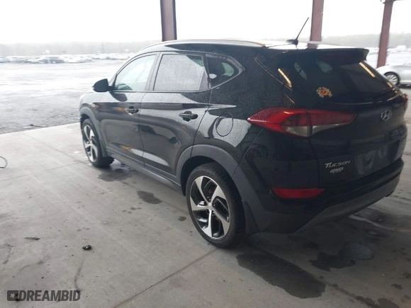 2016 Hyundai Tucson Limited with VIN KM8J33A25GU214347, listed as a IAAI auction lot 41946625 with 110,482 mi miles. Bid and sale history available at carsss.com. Image 3.