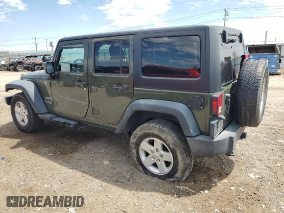 2015 Jeep Wrangler Unlimited Sport with VIN 1C4BJWDG4FL766904, listed as a Copart auction lot 58126555 with 68,400 mi miles and Salvage title. Bid and sale history available at DreamBid. Image 2.