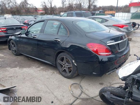 2018 Mercedes-Benz C 43 AMG with VIN 55SWF6EB9JU248383, listed as a IAAI auction lot 41226587 with 125,676 mi miles and . Bid and sale history available at carsss.com. Image 3.