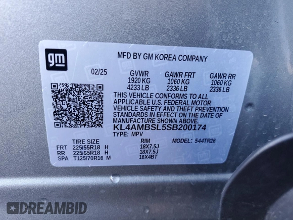 2025 Buick Encore GX Preferred with VIN KL4AMBSL5SB200174, listed as a Copart auction lot 60086405 with 2,631 mi miles and Clean title. Bid and sale history available at DreamBid. Image 14.