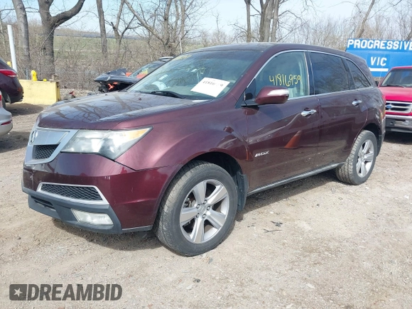 2010 Acura MDX Technology Pkg with VIN 2HNYD2H65AH505244, listed as a IAAI auction lot 41816959 with 139,807 mi miles. Bid and sale history available at carsss.com. Image 2.