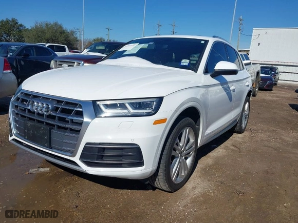 2018 Audi Q5 Premium Plus with VIN WA1BNAFY7J2219681, listed as a IAAI auction lot 41341437 with 67,628 mi miles. Bid and sale history available at carsss.com. Image 2.