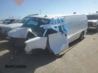 2024 GMC Savana Cargo Van with VIN 1GTZ7HFP5R1102780, listed as a Copart auction lot 42797835 with 0 mi miles and Salvage Title. Bid and sale history available at carsss.com. Image 1.