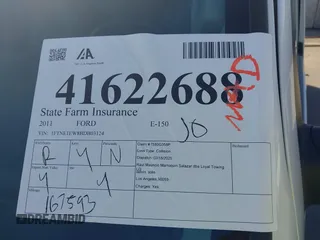 2011 Ford Econoline Cargo Commercial with VIN 1FTNE1EW8BDB03124, listed as a IAAI auction lot 41622688 with 167,593 mi miles and . Bid and sale history available at DreamBid. Image 17.