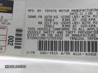 2007 Toyota Tacoma with VIN 5TENX22N27Z355350, listed as a IAAI auction lot 41314925 with 296,673 mi miles. Bid and sale history available at carsss.com. Image 9.