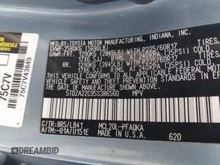 2005 Toyota Sienna XLE with VIN 5TDZA22C95S386560, listed as a IAAI auction lot 41943555 with 230,708 mi miles and . Bid and sale history available at DreamBid. Image 9.