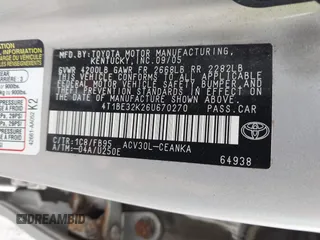 2006 Toyota Camry STD with VIN 4T1BE32K26U670270, listed as a IAAI auction lot 42185538 with 203,431 mi miles. Bid and sale history available at carsss.com. Image 9.