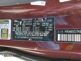 2019 Kia Sedona EX with VIN KNDMB5C17K6543326, listed as a Copart auction lot 46068965 with 76,410 mi miles and Salvage Title. Bid and sale history available at carsss.com. Image 14.