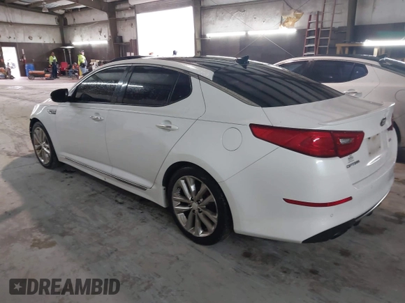 2015 Kia Optima SXL Turbo with VIN 5XXGR4A63FG408045, listed as a IAAI auction lot 41475991 with 133,263 mi miles and . Bid and sale history available at DreamBid. Image 3.