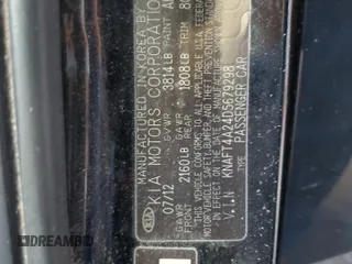 2013 Kia Forte LX with VIN KNAFT4A24D5679298, listed as a Copart auction lot 47195305 with 50,556 mi miles and Salvage Title. Bid and sale history available at carsss.com. Image 14.