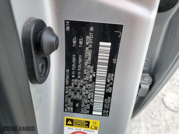 2015 Lexus RX 350 F Sport with VIN JTJBK1BAXF2473316, listed as a Copart auction lot 47528195 with 91,806 mi miles and Salvage Title. Bid and sale history available at carsss.com. Image 14.