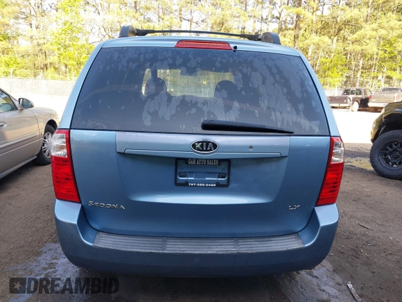 2007 Kia Sedona EX with VIN KNDMB233376173452, listed as a IAAI auction lot 41994451 with 201,849 mi miles. Bid and sale history available at carsss.com. Image 16.