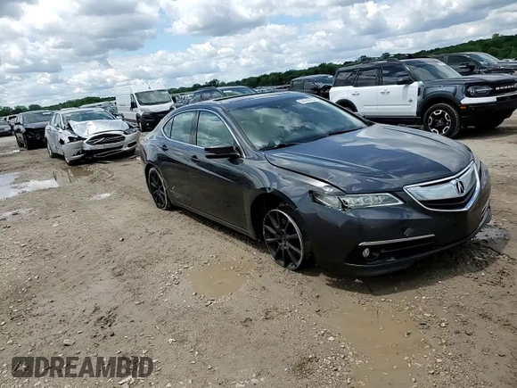 2015 Acura TLX Advance with VIN 19UUB2F71FA013663, listed as a Copart auction lot 58740755 with 102,031 mi miles and Salvage title. Bid and sale history available at DreamBid. Image 13.
