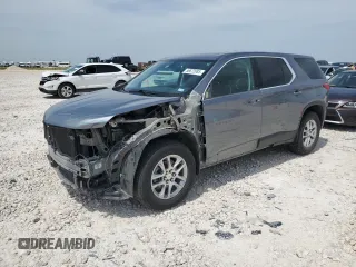 2021 Chevrolet Traverse LS with VIN 1GNERFKW8MJ129336, listed as a Copart auction lot 56672085 with 110,403 mi miles and Salvage title. Bid and sale history available at DreamBid. Image 1.
