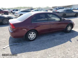 2002 Honda Civic LX with VIN 2HGES16522H536487, listed as a Copart auction lot 52560635 with 121,970 mi miles and Salvage Title. Bid and sale history available at carsss.com. Image 3.