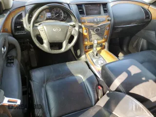 2012 Infiniti QX56 8-passenger with VIN JN8AZ2ND0C9715849, listed as a Copart auction lot 76386714 with 215,768 mi miles and Salvage Title. Bid and sale history available at carsss.com. Image 8.