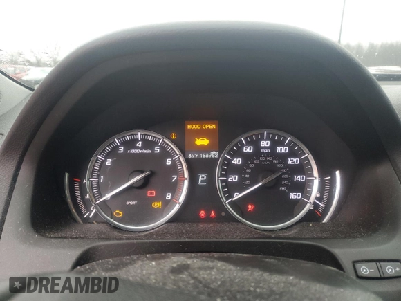 2016 Acura TLX V6 with VIN 19UUB2F36GA005752, listed as a Copart auction lot 44917645 with 153,952 mi miles and Salvage Title. Bid and sale history available at carsss.com. Image 9.