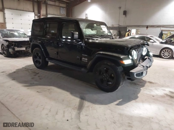 2019 Jeep Wrangler Unlimited Sahara with VIN 1C4HJXEG9KW579682, listed as a IAAI auction lot 41310472 with 74,265 mi miles. Bid and sale history available at carsss.com. Image 1.