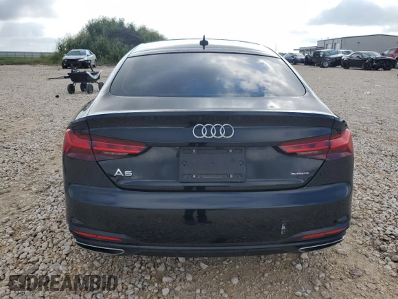 2023 Audi A5 Sportback Premium Plus with VIN WAUCBCF51PA022991, listed as a Copart auction lot 64301034 with 0 mi miles and Salvage Title. Bid and sale history available at carsss.com. Image 6.