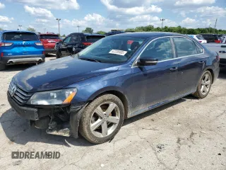 2013 Volkswagen Passat SE with VIN 1VWBP7A35DC087692, listed as a Copart auction lot 62236985 with 195,921 mi miles and Salvage title. Bid and sale history available at DreamBid. Image 1.