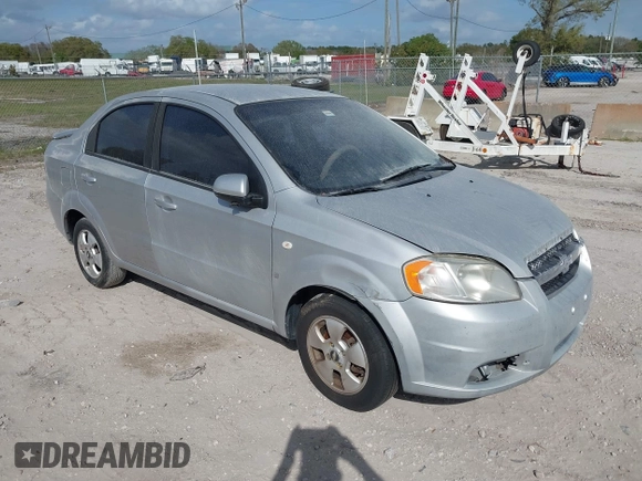 2007 Chevrolet Aveo LS with VIN KL1TD56687B084620, listed as a IAAI auction lot 41719793 with 119,233 mi miles and . Bid and sale history available at DreamBid. Image 1.