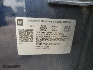 2018 Chevrolet Impala Premier with VIN 2G1125S34J9173281, listed as a Copart auction lot 83790284 with 208,471 mi miles and Salvage Title. Bid and sale history available at carsss.com. Image 12.