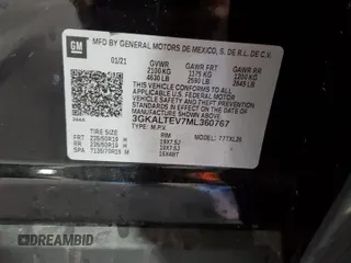 2021 GMC Terrain SLE z VIN 3GKALTEV7ML360767, wystawiony jako Copart lot #55701895 z przebiegiem 46 500 mil mil oraz Szkoda całkowita • Salvage title. Historia ofert i sprzedaży dostępna na DreamBid. Obrazek 12.