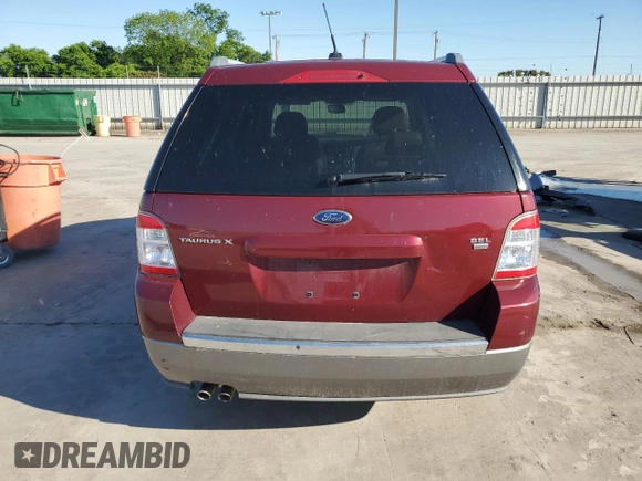 2008 Ford Taurus X SEL with VIN 1FMDK05W88GA26711, listed as a Copart auction lot 54235565 with 177,146 mi miles and Clean Title. Bid and sale history available at DreamBid. Image 6.