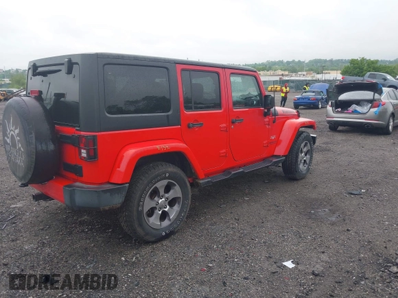 2017 Jeep Wrangler Unlimited Sahara with VIN 1C4HJWEG6HL609208, listed as a IAAI auction lot 42231634 with 87,466 mi miles and . Bid and sale history available at DreamBid. Image 4.