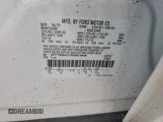 2024 Ford Maverick XLT z VIN 3FTTW8H31RRB14448, wystawiony jako Copart lot #44306625 z przebiegiem 9438 mil mil oraz Szkoda całkowita • Salvage title. Historia ofert i sprzedaży dostępna na DreamBid. Obrazek 13.