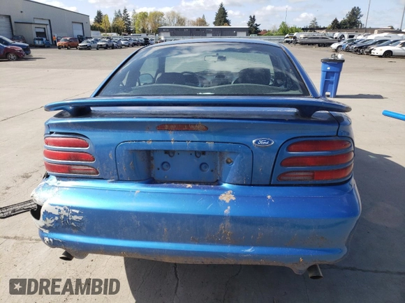 1995 Ford Mustang GT with VIN 1FALP42T1SF201743, listed as a Copart auction lot 49738905 with 187,644 mi miles and Salvage title. Bid and sale history available at DreamBid. Image 6.