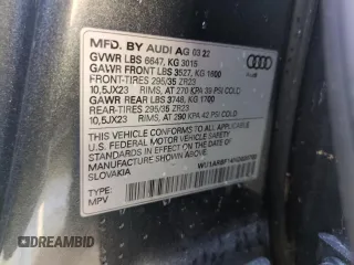 2022 Audi RS Q8 z VIN WU1ARBF14ND020700, wystawiony jako Copart lot #75193004 z przebiegiem Nie podano mil oraz Szkoda całkowita • Salvage title. Historia ofert i sprzedaży dostępna na DreamBid. Obrazek 14.