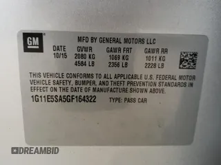 2016 Chevrolet Malibu Limited LTZ with VIN 1G11E5SA5GF164322, listed as a Copart auction lot 52317334 with 120,852 mi miles and Non Repairable. Bid and sale history available at carsss.com. Image 13.