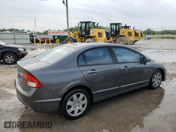 2011 Honda Civic LX with VIN 2HGFA1F55BH522350, listed as a Copart auction lot 53854795 with 39,749 mi miles and Salvage Title. Bid and sale history available at DreamBid. Image 3.